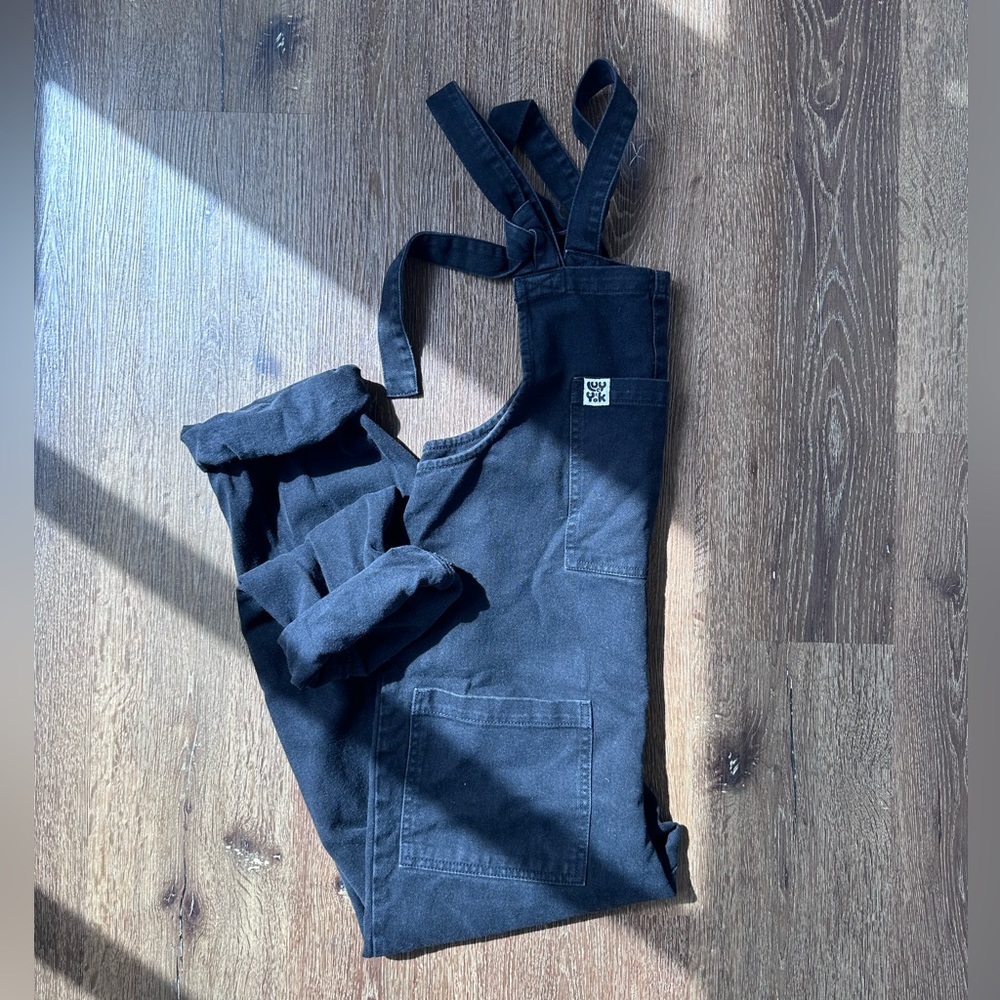 Lucy & Yak Overalls: Original Dungaree: ORGANIC DENIM - Washed Black - Size XS